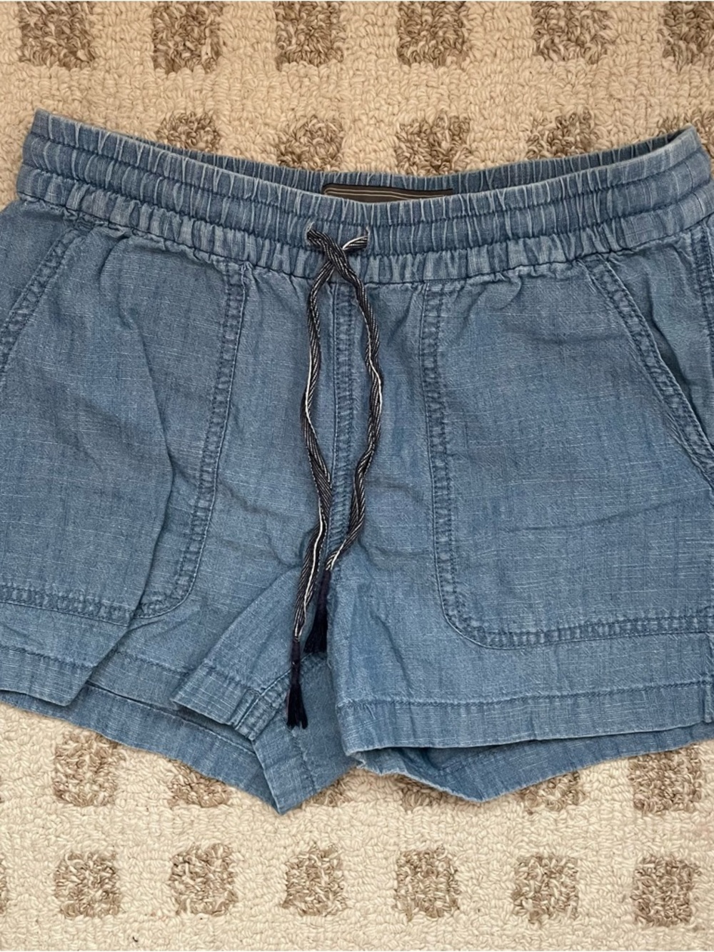 Point Sur by J.Crew Blue Drawstring Linen-Blend Women’s Shorts